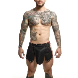 MOB Eroticwear Jupe homme Sm Roman Skirt Noire-Rouge